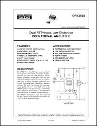 Click here to download OPA2604 Datasheet