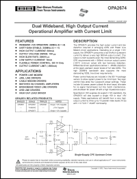 Click here to download OPA2674I-14DR Datasheet