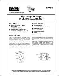 Click here to download OPA445 Datasheet