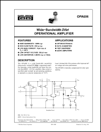 Click here to download OPA606 Datasheet