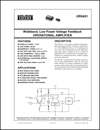 Click here to download OPA651N Datasheet