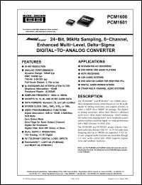 Click here to download PCM1601 Datasheet