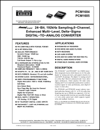 Click here to download PCM1604 Datasheet