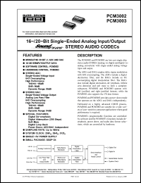 Click here to download PCM3003 Datasheet