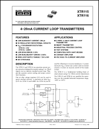 Click here to download XTR115 Datasheet