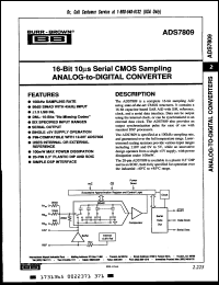 Click here to download ADS7809AU Datasheet