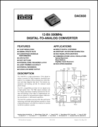 Click here to download DAC650KL Datasheet