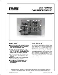 Click here to download DEM-PCM1704 Datasheet