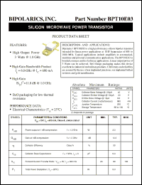 Click here to download BPT10E03 Datasheet