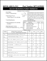 Click here to download BPT1419B20 Datasheet