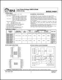 Click here to download BS62LV4001PI Datasheet