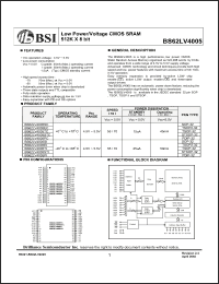 Click here to download BS62LV4005SI Datasheet