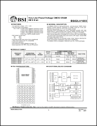Click here to download BS62LV1603ECP70 Datasheet
