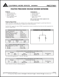 Click here to download PAC27A01 Datasheet