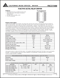 Click here to download PAC27A88 Datasheet
