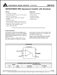 Click here to download CMV1016 Datasheet