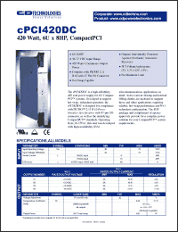 Click here to download CPCI420DC Datasheet