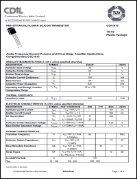 Click here to download CSA1015 Datasheet