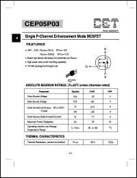 Click here to download CEP05P03 Datasheet