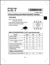 Click here to download CEM4416 Datasheet