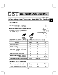 Click here to download CEP6031L Datasheet