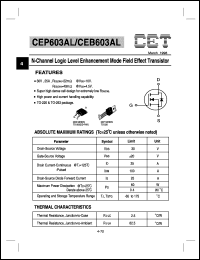 Click here to download CEP603AL Datasheet