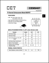 Click here to download CEM9407 Datasheet