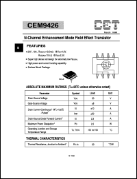 Click here to download CEM9426 Datasheet