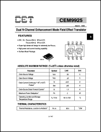 Click here to download CEM9925 Datasheet