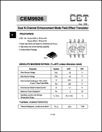 Click here to download CEM9926 Datasheet