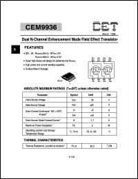 Click here to download CEM9936 Datasheet