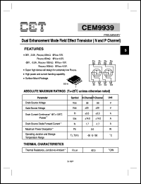 Click here to download CEM9939 Datasheet