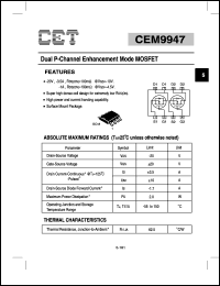 Click here to download CEM9947 Datasheet