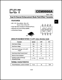 Click here to download CEM9956A Datasheet