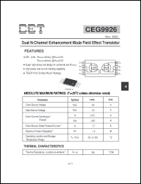 Click here to download CEG9926 Datasheet