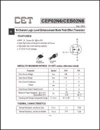 Click here to download CEB02N6 Datasheet
