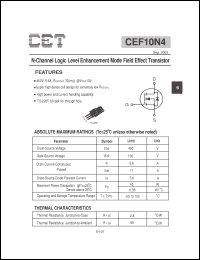 Click here to download CEF10N4 Datasheet