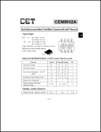 Click here to download CEM9952 Datasheet