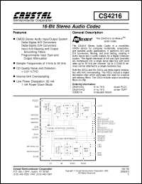 Click here to download CS4216-KQ Datasheet