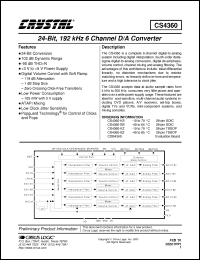 Click here to download CS4360-KZ Datasheet