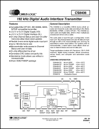 Click here to download CS8406-DS Datasheet