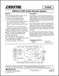 Click here to download CS4922-CL Datasheet