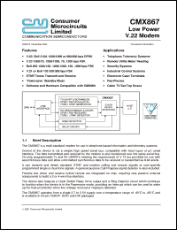 Click here to download CMX867D2 Datasheet