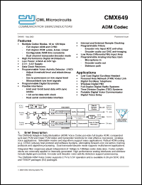 Click here to download CMX649D3 Datasheet