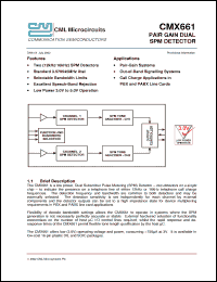 Click here to download CMX661D4 Datasheet