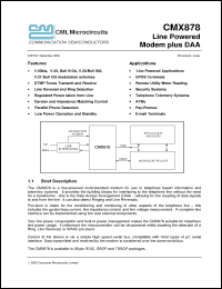 Click here to download CMX878D1 Datasheet