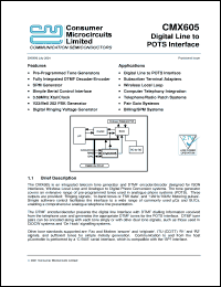 Click here to download CMX605 Datasheet