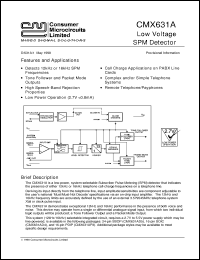 Click here to download CMX631A Datasheet