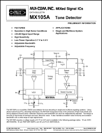Click here to download MX105A Datasheet