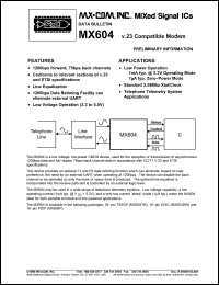 Click here to download MX604 Datasheet